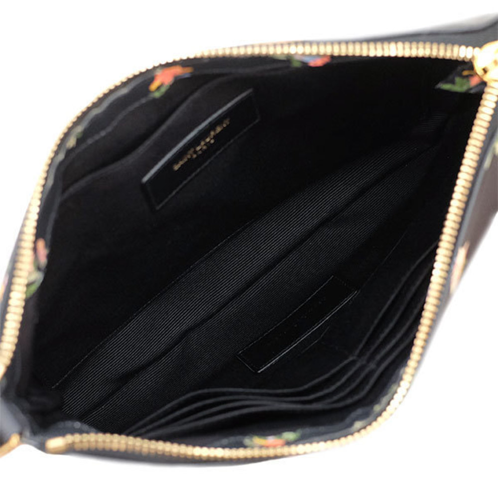 Saint Laurent Shoulder Prairie Flower Crossbody Black View 6